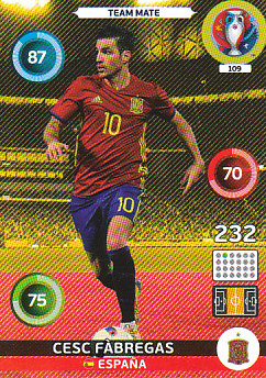 Cesc Fabregas Spain Panini UEFA EURO 2016 #109